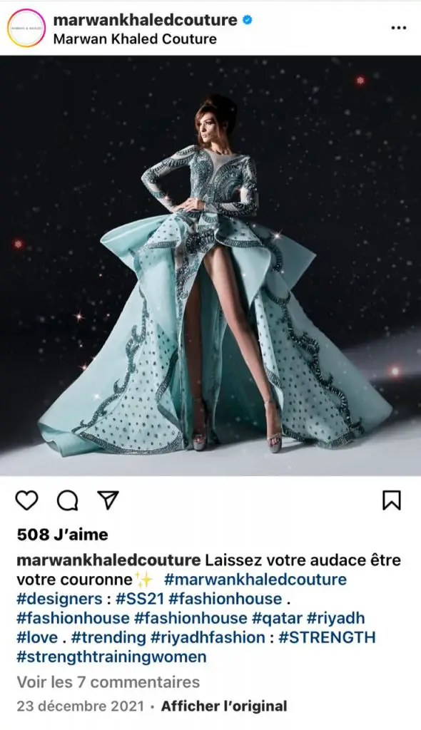 Les impressionnants détails de la robe d'Olivia Yacé à la soirée MISS CI 2022