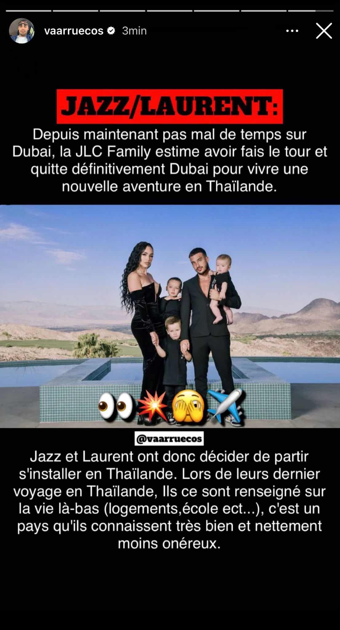 Jazz et Laurent : ils quittent définitivement Dubaï, leur nouvelle destination se précise