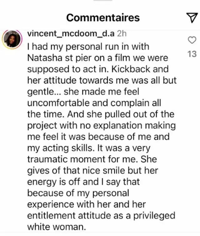 Natasha St-Pier "tout sauf gentille" : Vincent Mc Doom raconte sa mauvaise expérience avec la chanteuse